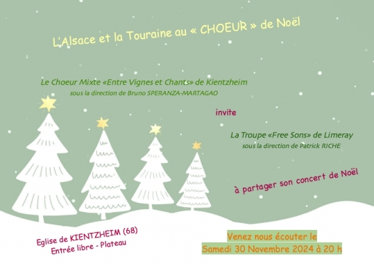 Concert "l'Alsace et la Touriane au "CHOEUR" de Noël